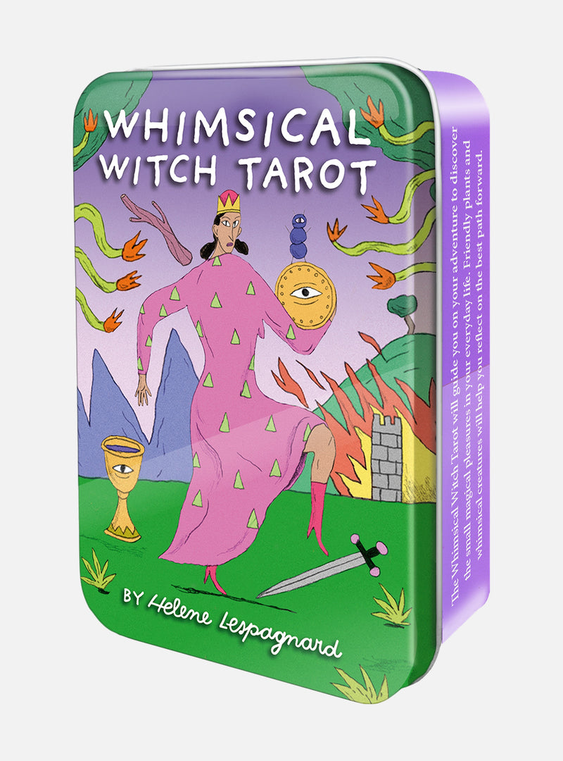 Whimsical Witch Tarot in a Tin: Colorful 78-Card Tarot Deck in a Charming Keepsake Tin, Vibrant Comic Book Style Art, Fun For All Ages, Includes Booklet.