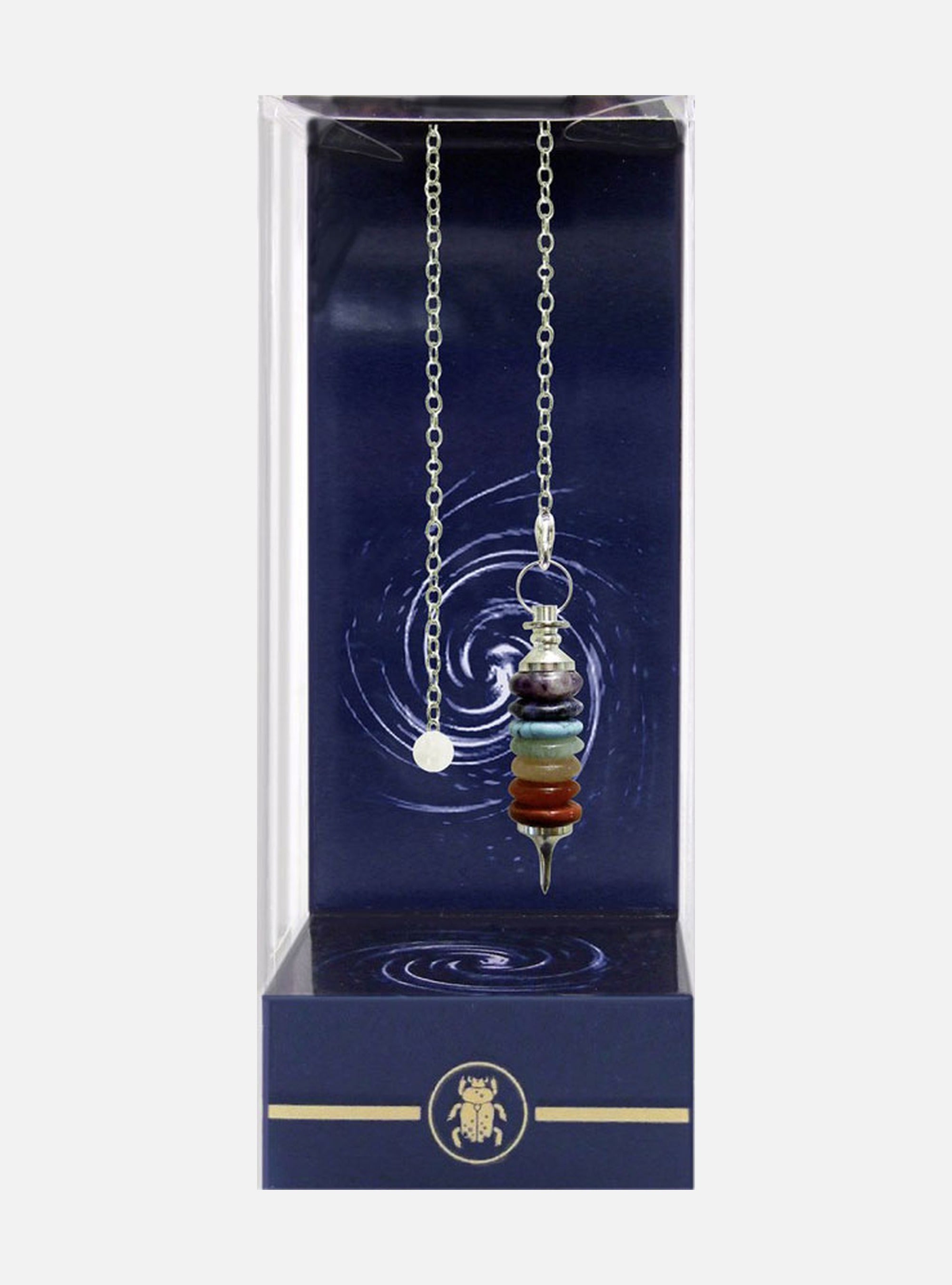 Deluxe Seven Rings of Chakras Pendulum